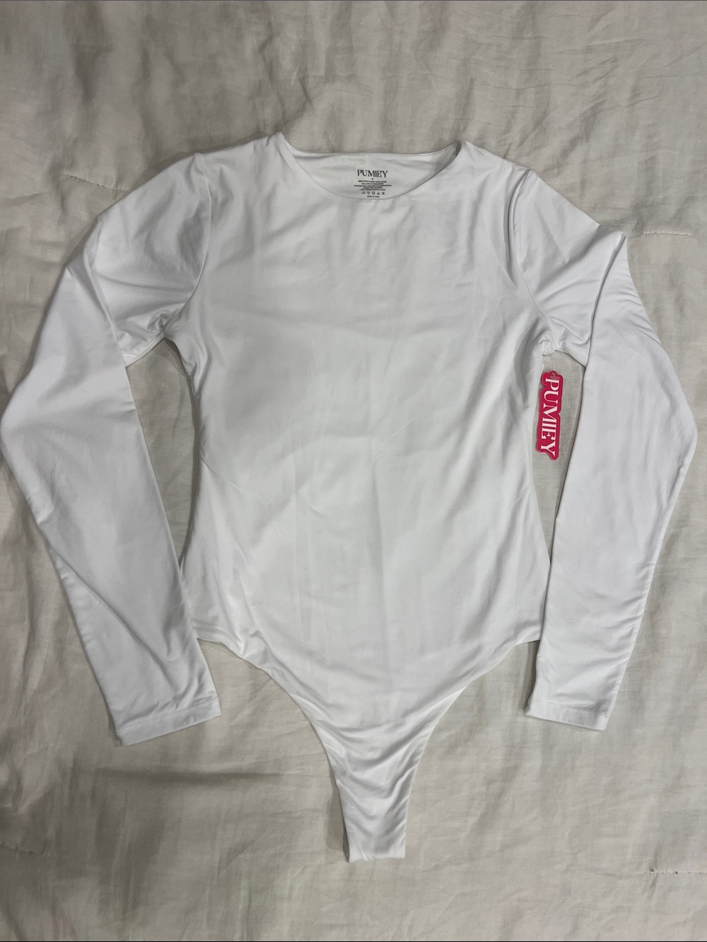 Puma Women’s White Long-Sleeve Stretch Bodysuit